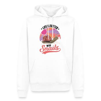 Das Leben ist besser mit einer Schnecke - Männer Premium Bio Hoodie - Weiß - Vorne - Nico (187cm)