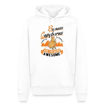 Because Capybaras are freaking awesome - Männer Premium Bio Hoodie - Weiß - Vorne - Nico (187cm)