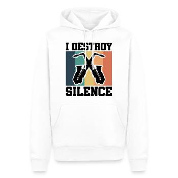 Saxophone jazz drôle - Sweat à capuche Premium bio Homme - blanc - Devant - Nico (187cm)