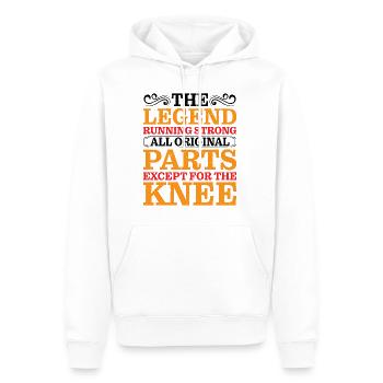 Toutes les pièces d’origine sauf The Knee 2 - Sweat à capuche Premium bio Homme - blanc - Devant - Nico (187cm)