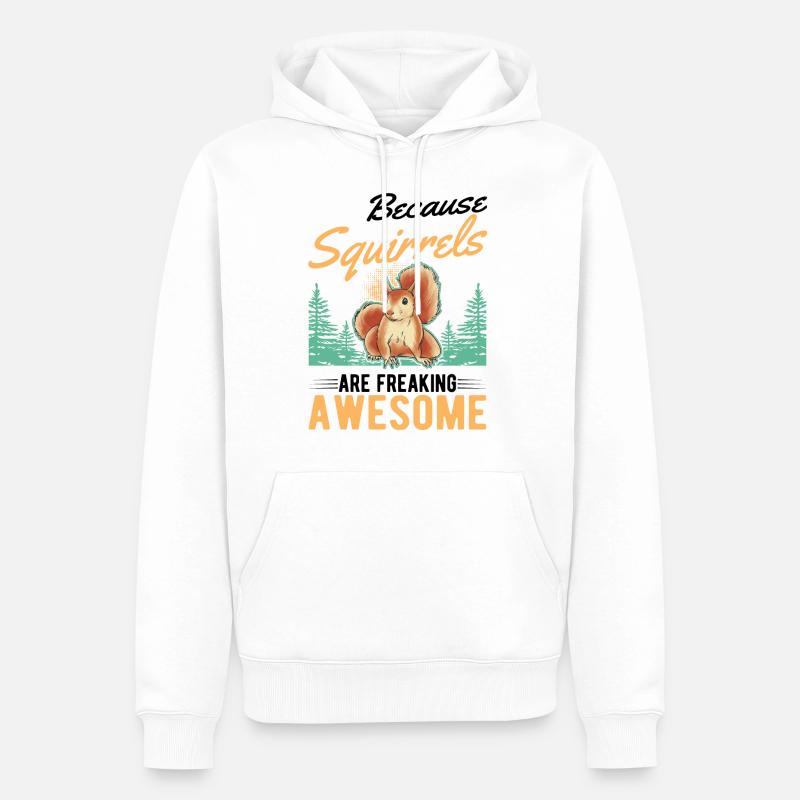 Eichhörnchen Geschenk Squirrel Grauhörnchen - Männer Premium Bio Hoodie - Weiß