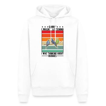 Budgerigar Cadeau Welli Perruche - Sweat à capuche Premium bio Homme - blanc - Devant - Nico (187cm)