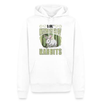 Easily distracted by Rabbits Hase Kaninchen - Männer Premium Bio Hoodie - Weiß - Vorne - Nico (187cm)