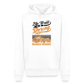 Dragon barbu Cadeau Dragon Barbu Pogona - Sweat à capuche Premium bio Homme - blanc - Devant - Nico (187cm)
