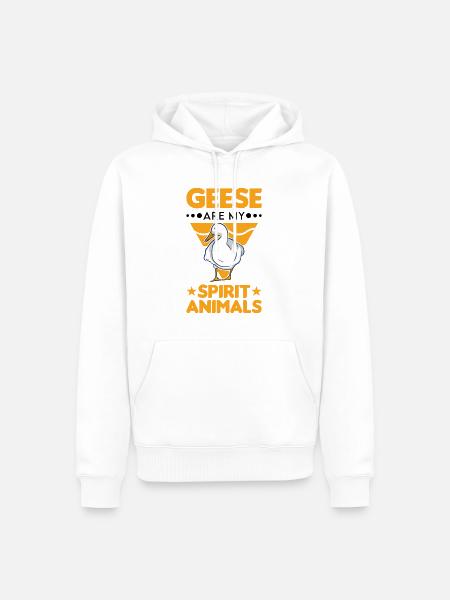 Gänse Spirit Animal Gänsezüchter Gans - Herre Premium økologisk hoodie - hvid