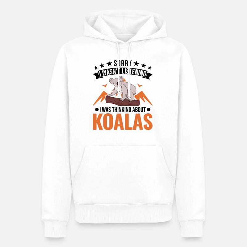 Koala Cadeau Koala Ours - Sweat à capuche Premium bio Homme - blanc