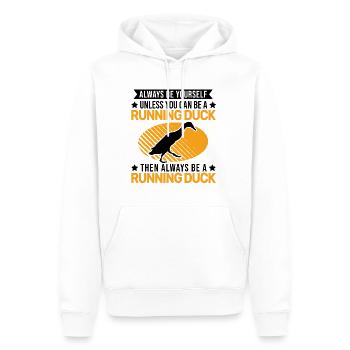 Indian Running Duck Gift Running Duck - Men’s Premium Organic Hoodie - white - Front - Nico (187cm)