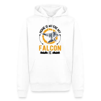 Zuhause ist wo meine Falke ist Turmfalke Falkner - Männer Premium Bio Hoodie - Weiß - Vorne - Nico (187cm)