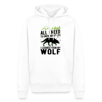 Wolf Liebhaber Geschenk Wolfsrudel - Männer Premium Bio Hoodie - Weiß - Vorne - Nico (187cm)