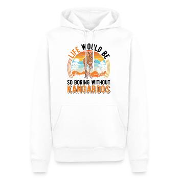 Kangourou australien Kangourou australien - Sweat à capuche Premium bio Homme - blanc - Devant - Nico (187cm)