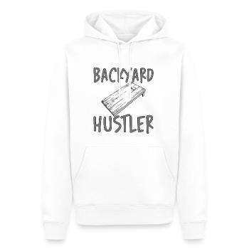 Backyard Hustler 3 - Men’s Premium Organic Hoodie - white - Front - Nico (187cm)
