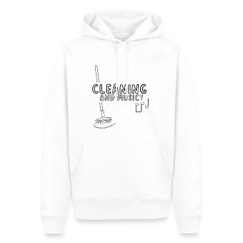 Nettoyage et musique 3 - Sweat à capuche Premium bio Homme - blanc - Devant - Nico (187cm)