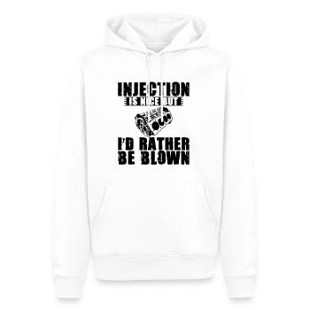 L’injection est agréable mais je préfère être soufflé 3 - Sweat à capuche Premium bio Homme - blanc - Devant - Nico (187cm)