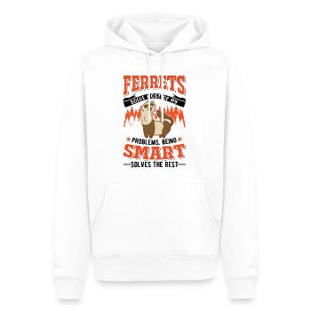 Amoureux du furet Cadeau furet - Sweat à capuche Premium bio Homme - blanc - Devant - Nico (187cm)