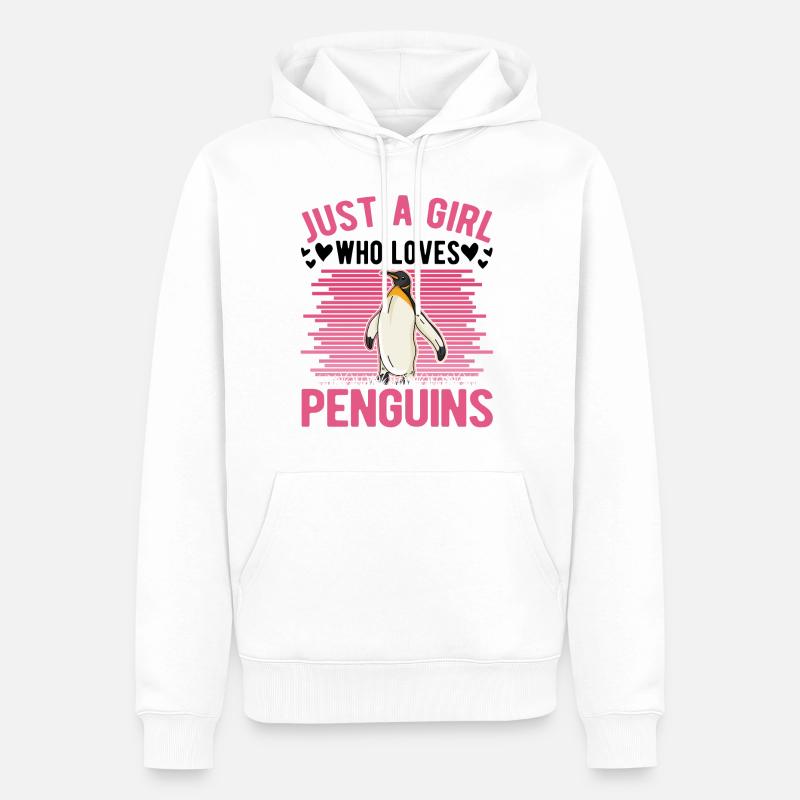 Pinguin Mädchen Penguin - Männer Premium Bio Hoodie - Weiß
