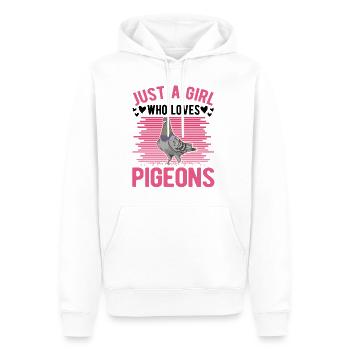 Taube Mädchen Taubenzüchter Stadttaube - Männer Premium Bio Hoodie - Weiß - Vorne - Nico (187cm)
