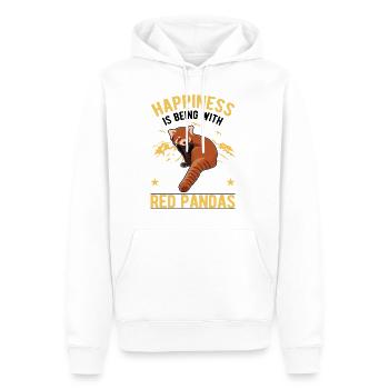 Ours chat chanceux panda roux - Sweat à capuche Premium bio Homme - blanc - Devant - Nico (187cm)