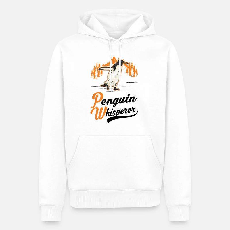 Pinguin Flüsterer Penguin - Männer Premium Bio Hoodie - Weiß