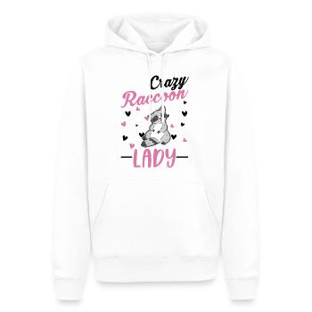 Crazy Raccoon lady Waschbär - Sweat à capuche Premium bio Homme - blanc - Devant - Nico (187cm)
