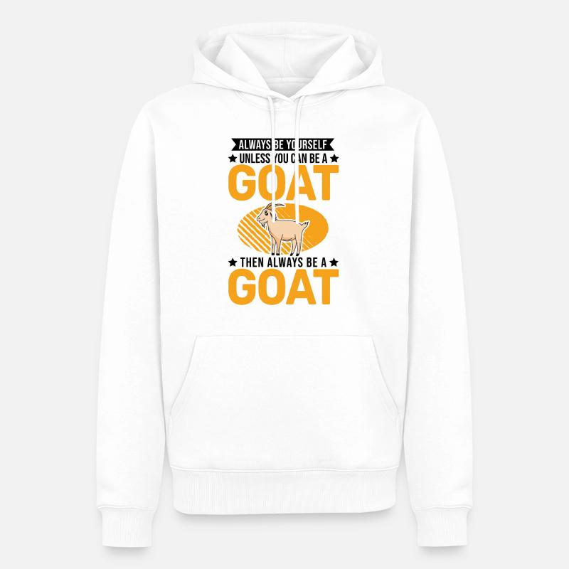 Chèvres Cadeau Chèvre Hôte Chèvre - Sweat à capuche Premium bio Homme - blanc