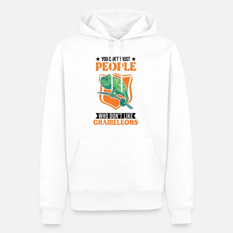 Chamäleon Geschenk Chameleon - Männer Premium Bio Hoodie - Weiß