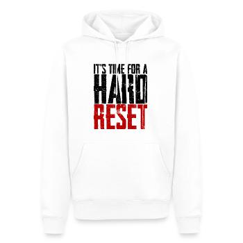 It's Time For A Hard Reset 2 - Männer Premium Bio Hoodie - Weiß - Vorne - Nico (187cm)