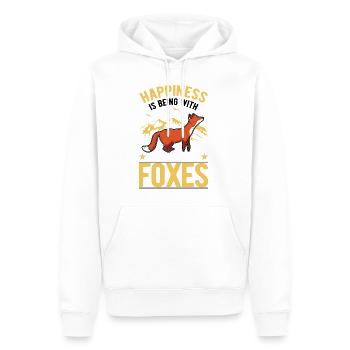 Happiness is being with Foxes Fuchs - Men’s Premium Organic Hoodie - white - Front - Nico (187cm)