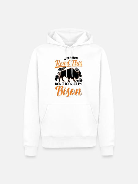 Büffel Geschenk Bison Buffallo Wasserbüffel - Männer Premium Bio Hoodie - Weiß
