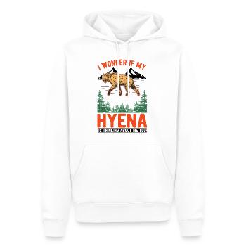 Hyäne Geschenk Erdwolf Hyena - Männer Premium Bio Hoodie - Weiß - Vorne - Nico (187cm)