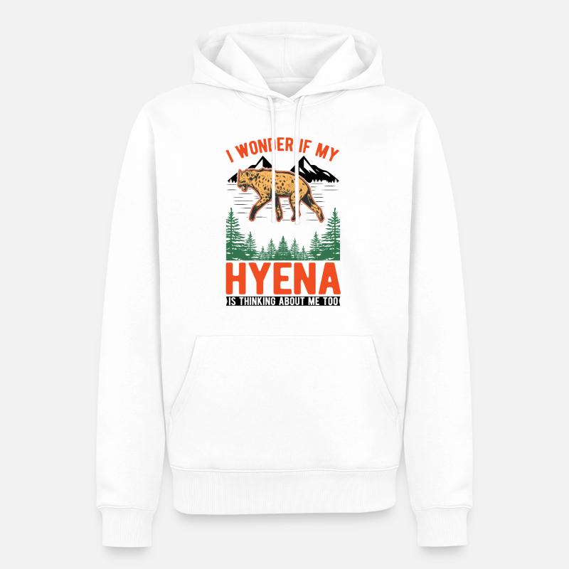 Hyäne Geschenk Erdwolf Hyena - Männer Premium Bio Hoodie - Weiß