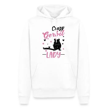 Crazy Gerbil Lady Racing Rat Gerbil Gerbil - Sweat à capuche Premium bio Homme - blanc - Devant - Nico (187cm)