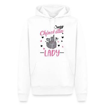 Crazy Chinchilla lady Chinchilla Frau - Männer Premium Bio Hoodie - Weiß - Vorne - Nico (187cm)