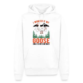 Oies Cadeau Goose Farmer Oie Oie - Sweat à capuche Premium bio Homme - blanc - Devant - Nico (187cm)
