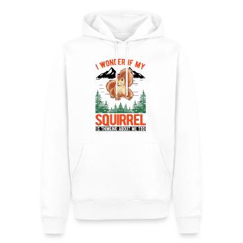 Écureuil Cadeau Écureuil Gris - Sweat à capuche Premium bio Homme - blanc - Devant - Nico (187cm)