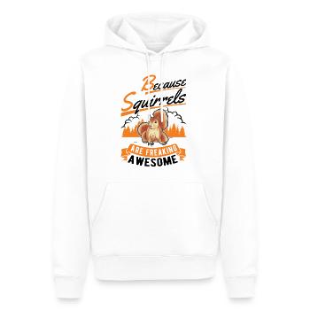 Écureuil Cadeau Écureuil Gris Écureuil - Sweat à capuche Premium bio Homme - blanc - Devant - Nico (187cm)