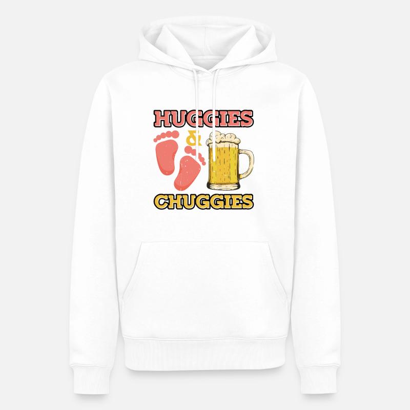 Huggies et Chuggies 17 - Sweat à capuche Premium bio Homme - blanc