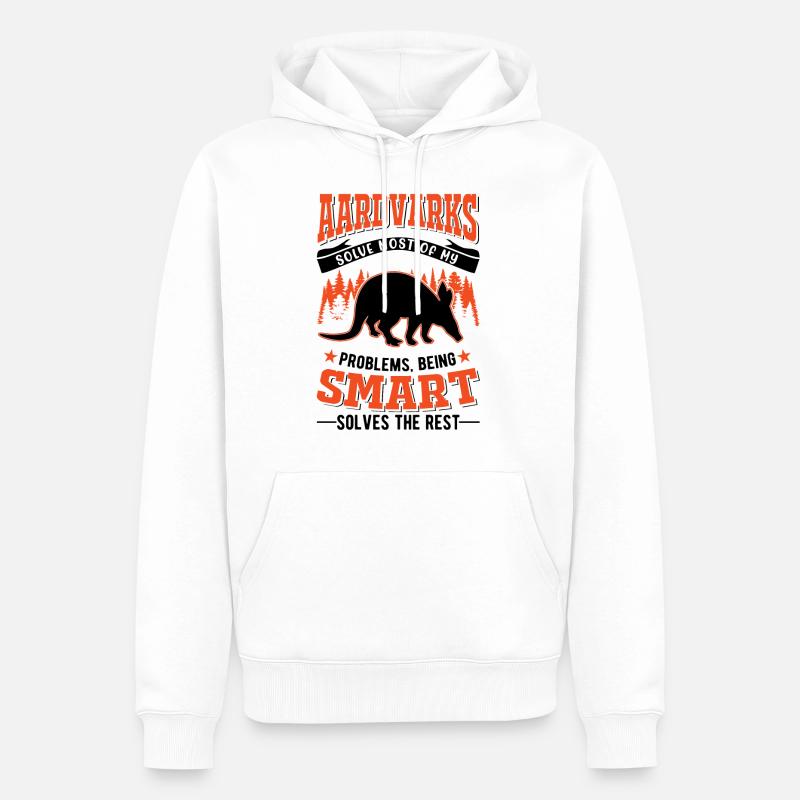 Erdferkel Geschenk Aardvark - Männer Premium Bio Hoodie - Weiß