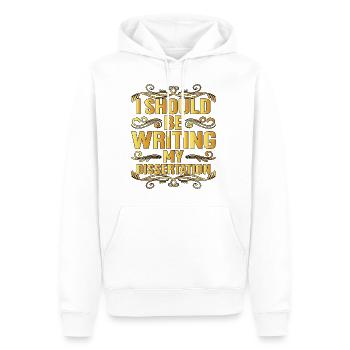 I Should Be Writing My Dissertation 7 - Männer Premium Bio Hoodie - Weiß - Vorne - Nico (187cm)