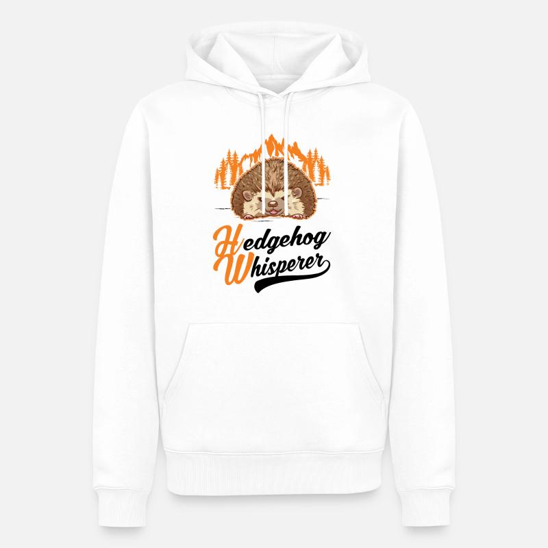 Igel Flüsterer Hérisson Whisperer - Sweat à capuche Premium bio Homme - blanc