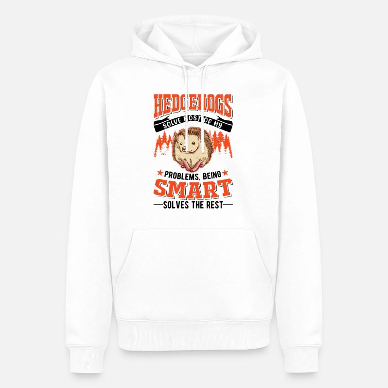 Hérisson Cadeau Stacheligel - Sweat à capuche Premium bio Homme - blanc