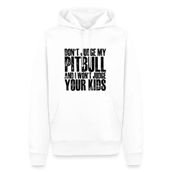Ne jugez pas mon pitbull et je ne jugerai pas vos enfants 4 - Sweat à capuche Premium bio Homme - blanc - Devant - Nico (187cm)