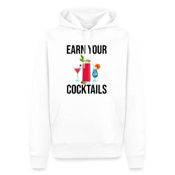 Gagnez vos cocktails 2 - Sweat à capuche Premium bio Homme - blanc - Devant - Nico (187cm)