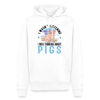 Porcs Éleveur Porcs - Sweat à capuche Premium bio Homme - blanc - Devant - Nico (187cm)