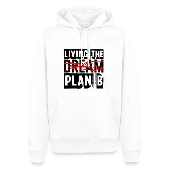 Living The Plan B 4 - Männer Premium Bio Hoodie - Weiß - Vorne - Nico (187cm)