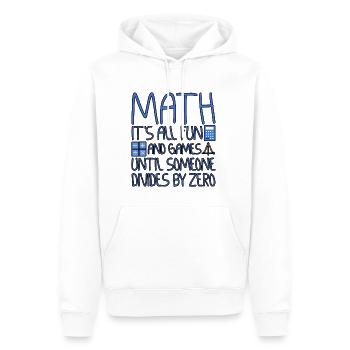 All fun and games until someone divides by zero 2 - Men’s Premium Organic Hoodie - white - Front - Nico (187cm)