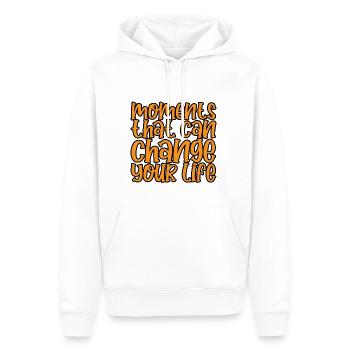Moments qui peuvent changer votre vie 4 - Sweat à capuche Premium bio Homme - blanc - Devant - Nico (187cm)