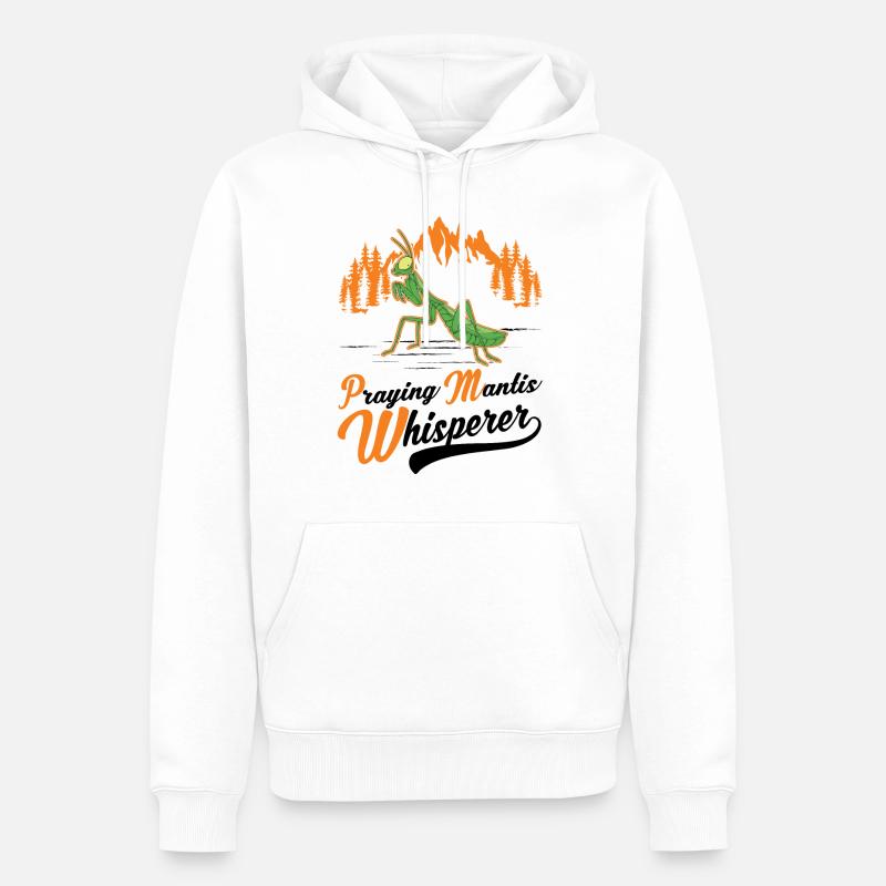 Gottesanbeterin Flüsterer Mantis Fangschrecke - Männer Premium Bio Hoodie - Weiß