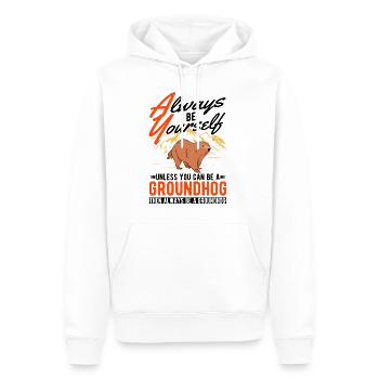 Murmeltier Groundhog Marmot Waldmurmeltier - Männer Premium Bio Hoodie - Weiß - Vorne - Nico (187cm)