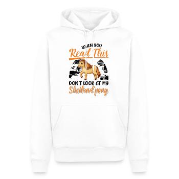 Shetland Pony Geschenk Shetty - Männer Premium Bio Hoodie - Weiß - Vorne - Nico (187cm)