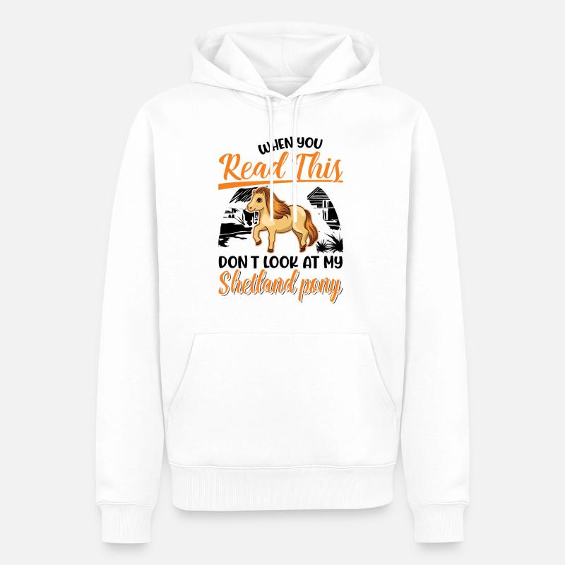 Shetland Pony Cadeau Shetty - Sweat à capuche Premium bio Homme - blanc